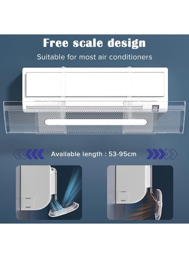 بيوينتي منحرف هواء المكيف، حاجز مضاد للتيار المباشر للهواء المنزلي، قابل للتعديل ومناسب لمكيفات الهواء المنفصلة (شفاف) - Image 3